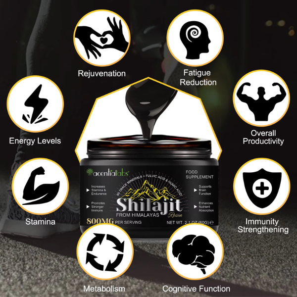Pure Himalayan Shilajit Resin 60g - Natural Energy Booster and Vitality Enhancer - Fitness, Healthcare