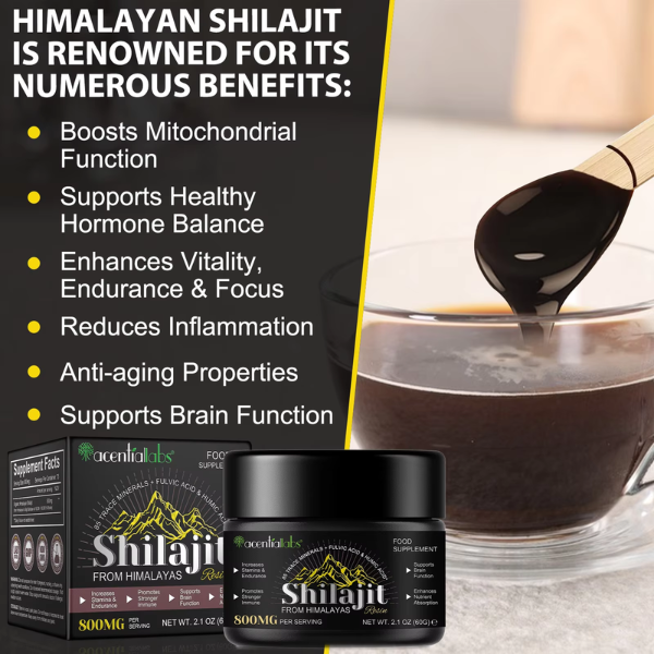 Pure Himalayan Shilajit Resin 60g - Natural Energy Booster and Vitality Enhancer - Fitness, Healthcare